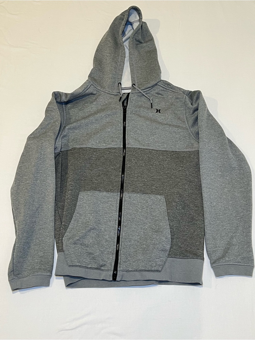 Hurley Dri-FIT Gray Colorblock Full-Zip Hoodie Men’s Large